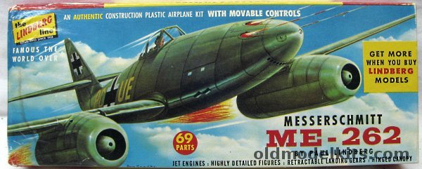 Lindberg 1/48 Messerschmitt Me-262, 538-100 plastic model kit